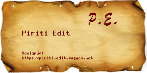 Piriti Edit névjegykártya